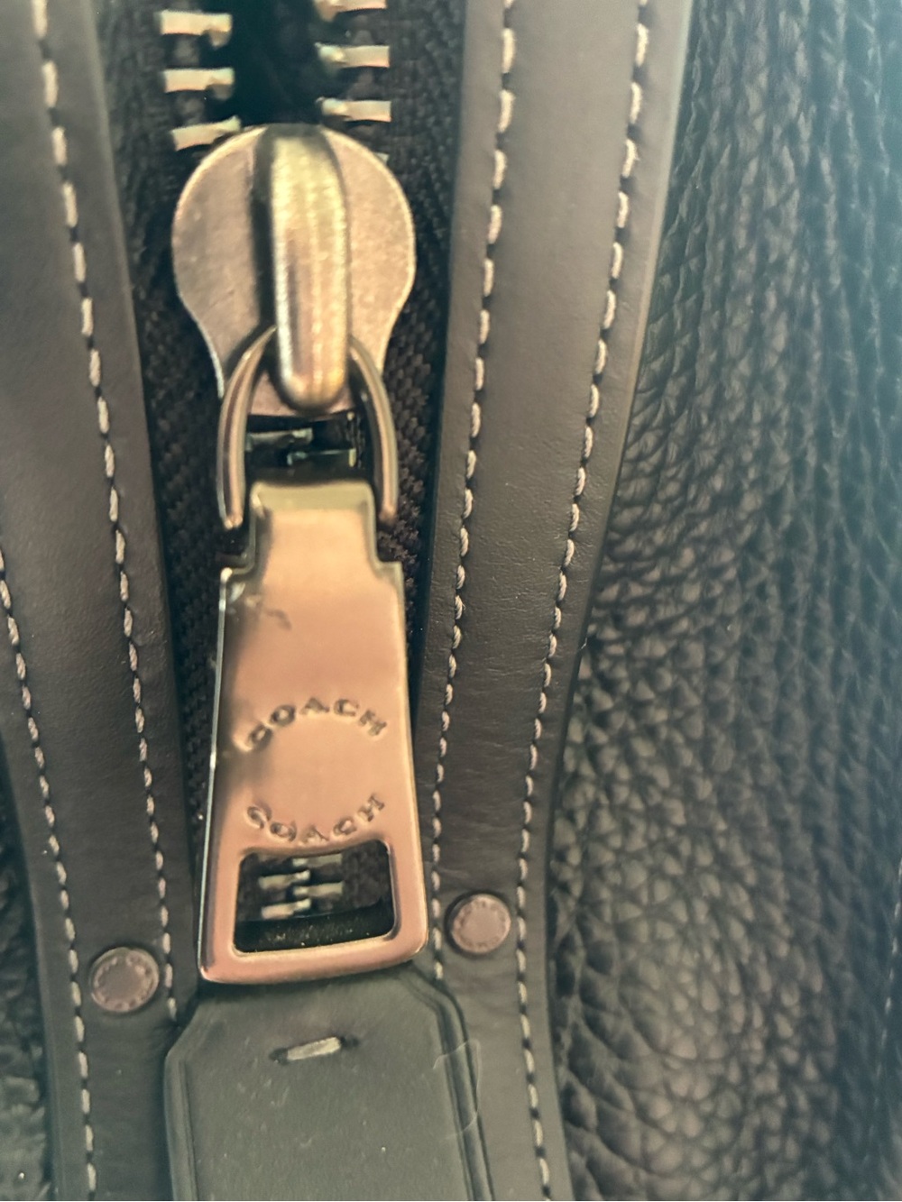 Coach Black Pebbled Leather colorblock rogue 20 - Picture 12 of 14